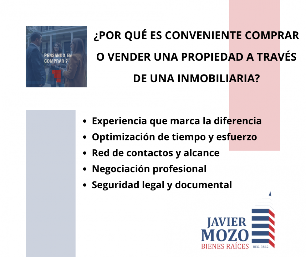 BENEFICIOS DE OPERAR CON UNA INMOBILIARIA